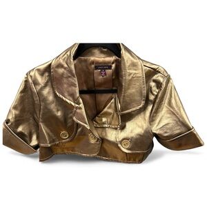 Last Kiss Women's Metallic Gold Blazer